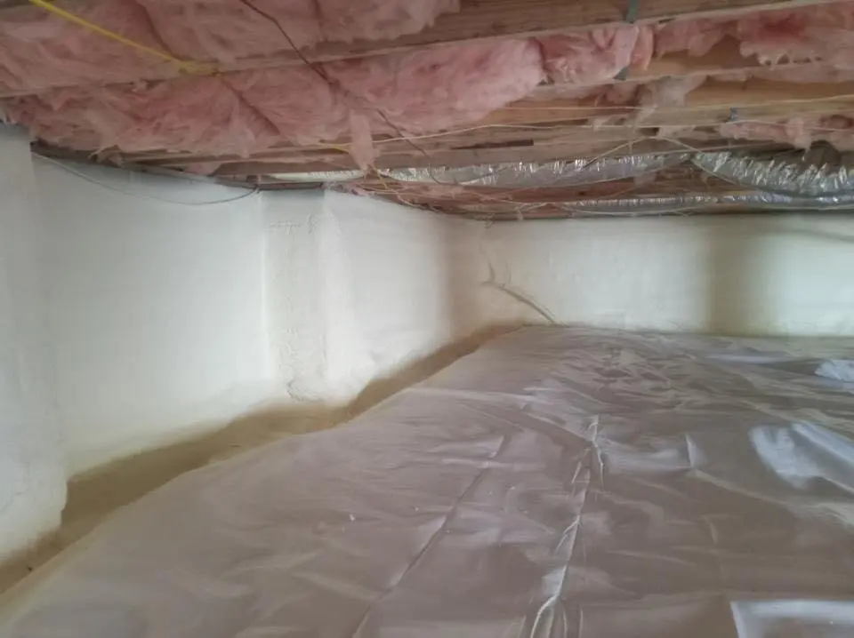 Crawl space encapsulation with closed-cell spray foam for Metal Roof Coating in Ives Estates